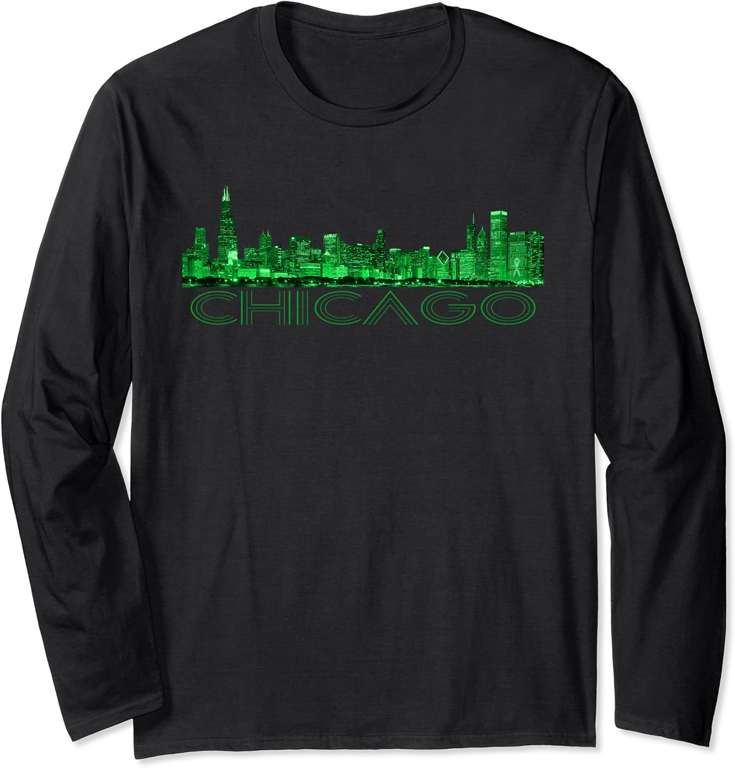 Chicago Skyline T shirt Fun Colorful Chicago t shirt Long